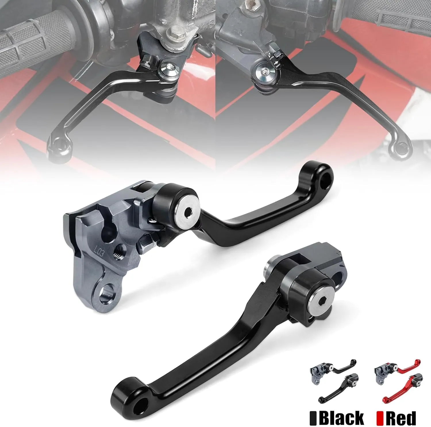 Motorcycle Brake/Fit for Honda 2003-2009 2012-2016 CRF150F CRF230F CRF 150F 230F Motorcycle Pivot Brake Lever Clutch Lever Handle Aluminum 2015 2014(Red)
