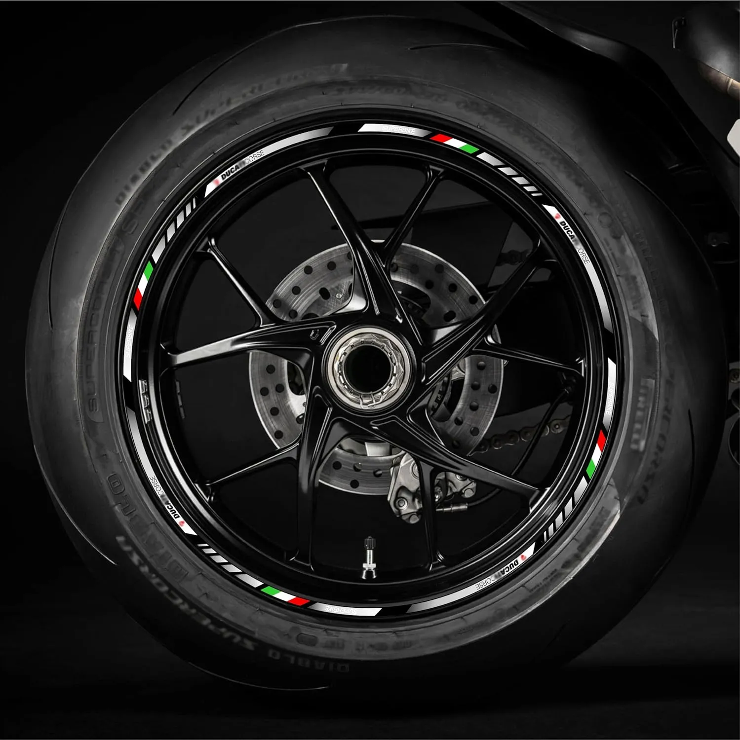 Motorcycle Reflective Rim Tapes Sticker Stripe for Ducati 659 696 750 796 797 821 1100 1200 S4 S2/899 1199 959 1299 V2 V4/848 1098 1198 EVO Wheel Decal Stickers 17 inch (Silver Grey)