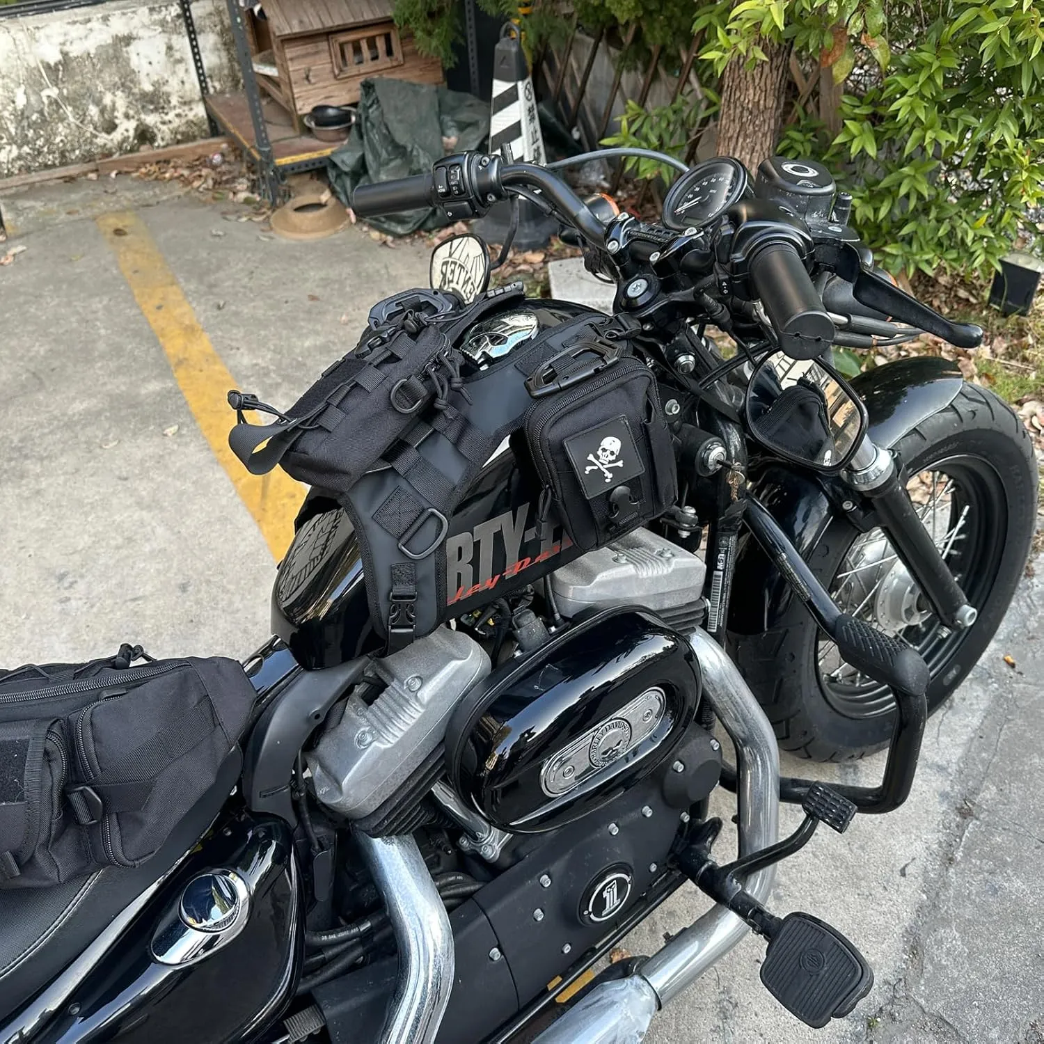 Motorcycle Tank Bag Fuel Tank Mounting Base Saddle Bag Universal Bumper Bag (Single Bag)