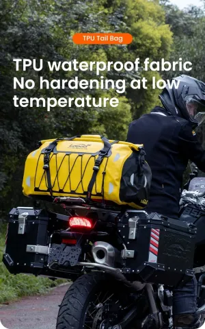 Motorcycle Travel Luggage Bag, Motorcycle Luggage Bag, Skiing, Hiking, Camping, Rowing, Cycling, Fishing, Outdoor Luggage Bag (Black, 50L)