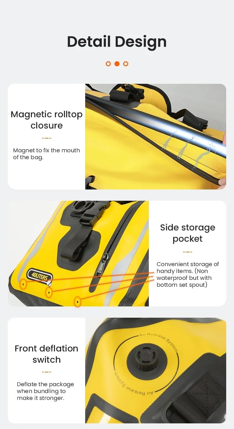 Motorcycle Travel Luggage Bag, Upgraded Edition Motorcycle Luggage Bag, Motorcycle Luggage Bag, Skiing, Hiking, Camping, Rowing, Cycling, Fishing, Outdoor Luggage Bag(Black, 90L)