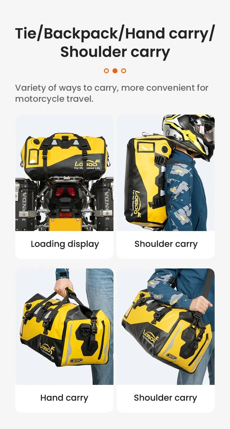 Motorcycle Travel Luggage Bag, Upgraded Edition Motorcycle Luggage Bag, Motorcycle Luggage Bag, Skiing, Hiking, Camping, Rowing, Cycling, Fishing, Outdoor Luggage Bag(Black, 90L)