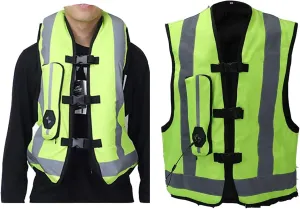 Motorcycle Vest With Airbag Racing Suit Safety Equipment Used For Motorcycle Riding And Equestrian Sports Reflective Motorcycle Airbag Vest For Men And Women ( Color : Green , Size : 3X-Large )