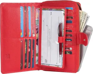 Mou Meraki Big Fat RFID Blocking Leather Organizer Checkbook Wallets For Women - Clutch