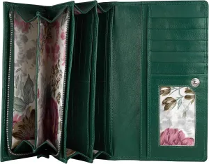 Mou Meraki Women RFID Blocking Genuine Leather Bifold Wallet-Clutch For Women-Shield Against Identity Theft