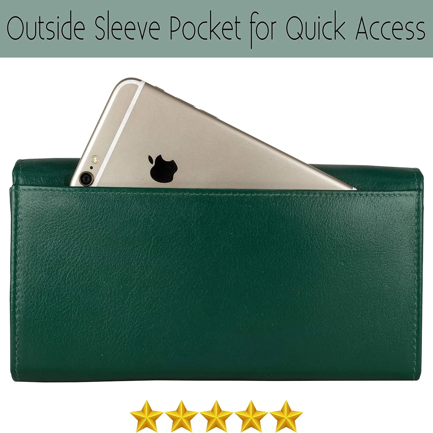 Mou Meraki Women RFID Blocking Genuine Leather Bifold Wallet-Clutch For Women-Shield Against Identity Theft