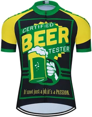 MOXILYN Men Cycling Shirts Mountain Bike Shirts Short Sleeve 3D Beer Cycling Jersey - Funny Bicycle T-Shirt
