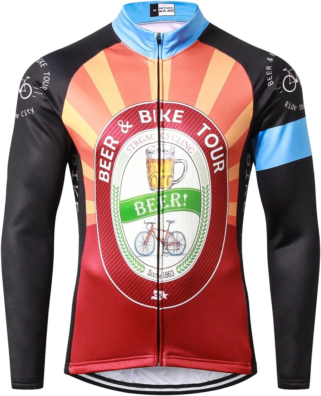 MR Strgao Men's Cycling Winter Thermal Jacket Windproof Long Sleeves Bike Jersey Bicycle Coat