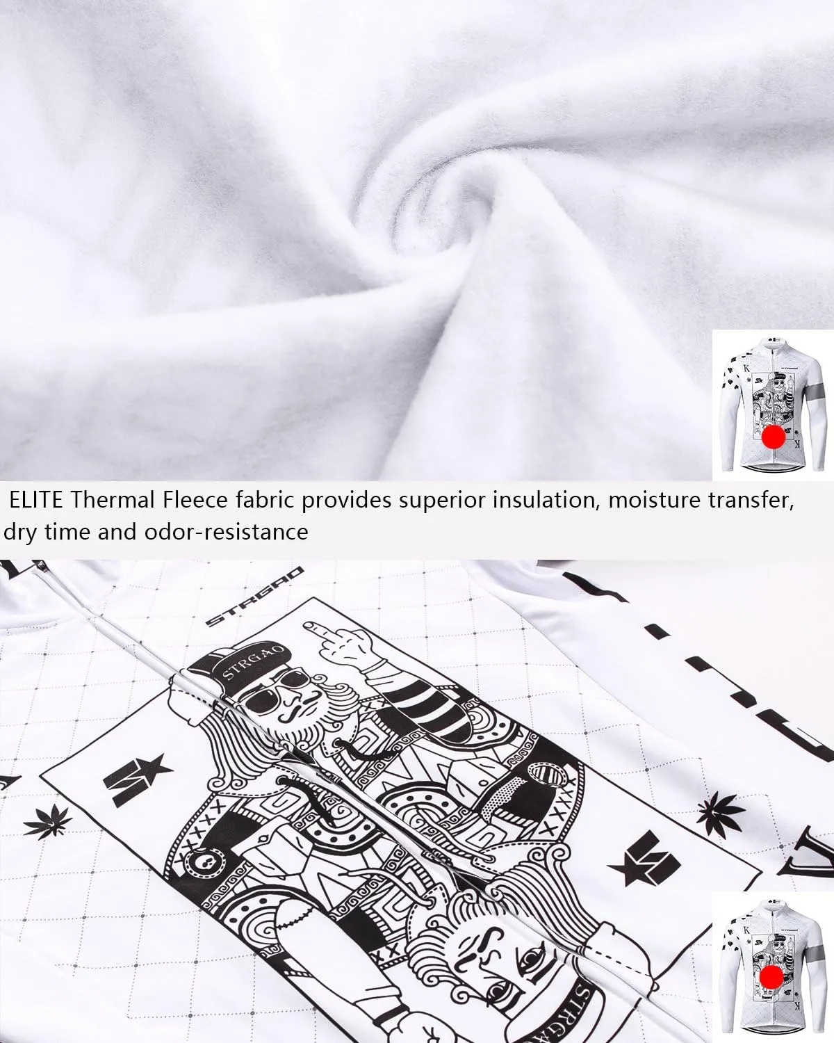 MR Strgao Men's Cycling Winter Thermal Jacket Windproof Long Sleeves Bike Jersey Bicycle Coat