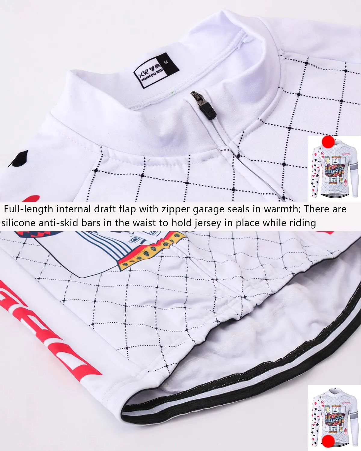 MR Strgao Men's Cycling Winter Thermal Jacket Windproof Long Sleeves Bike Jersey Bicycle Coat