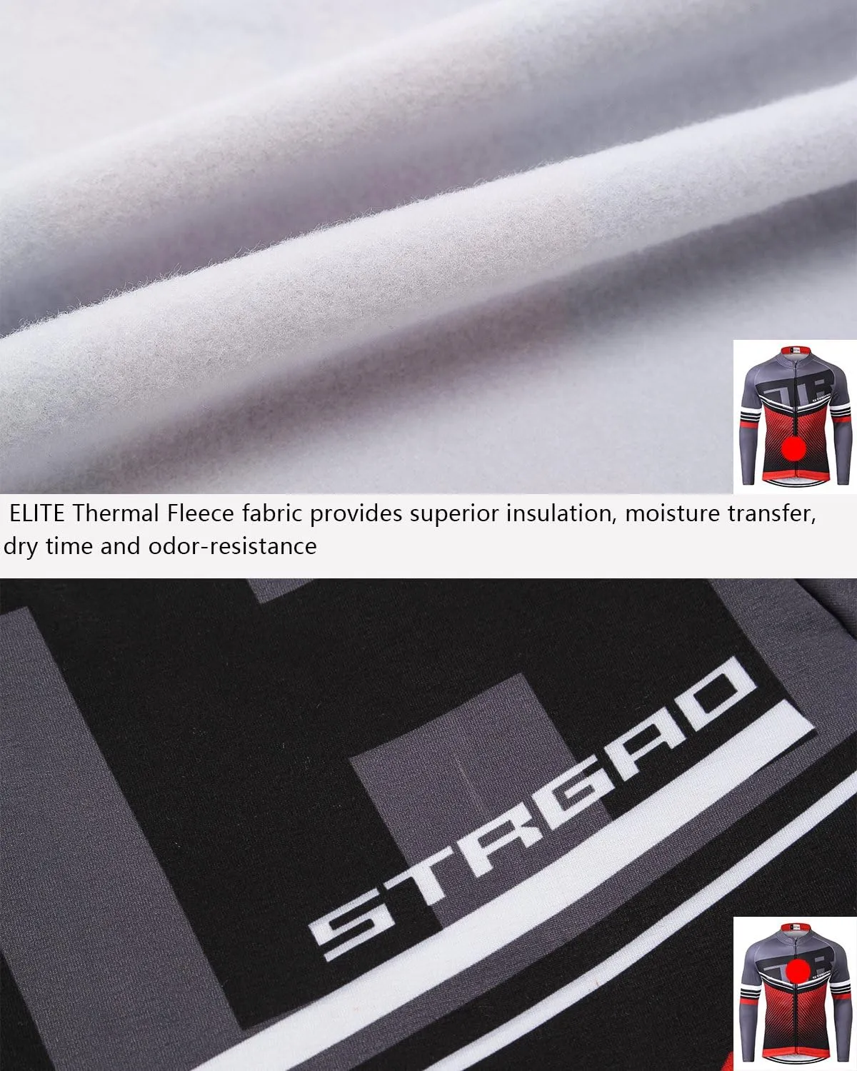 MR Strgao Men's Cycling Winter Thermal Jacket Windproof Long Sleeves Bike Jersey Bicycle Coat