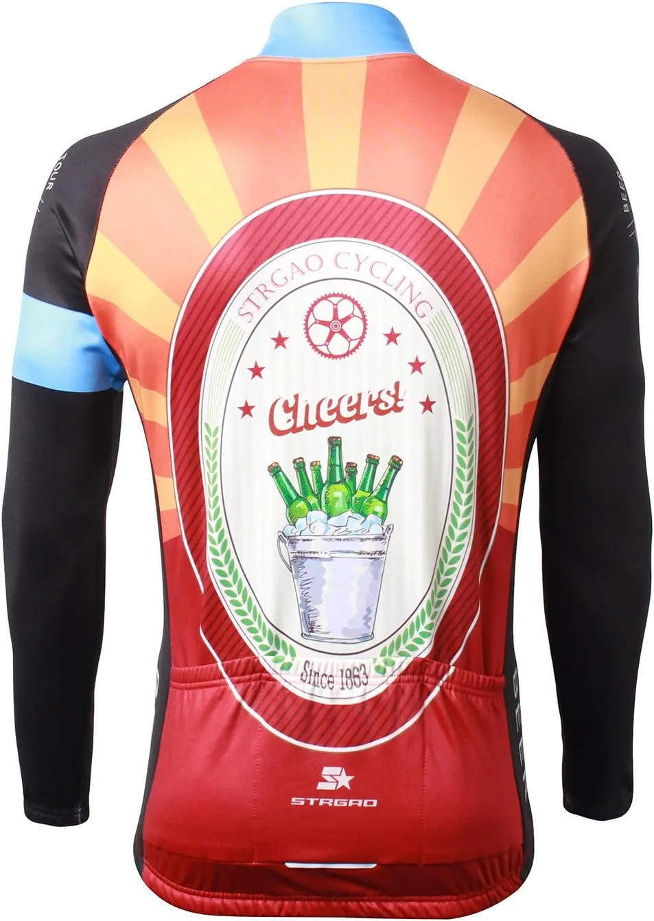 MR Strgao Men's Cycling Winter Thermal Jacket Windproof Long Sleeves Bike Jersey Bicycle Coat