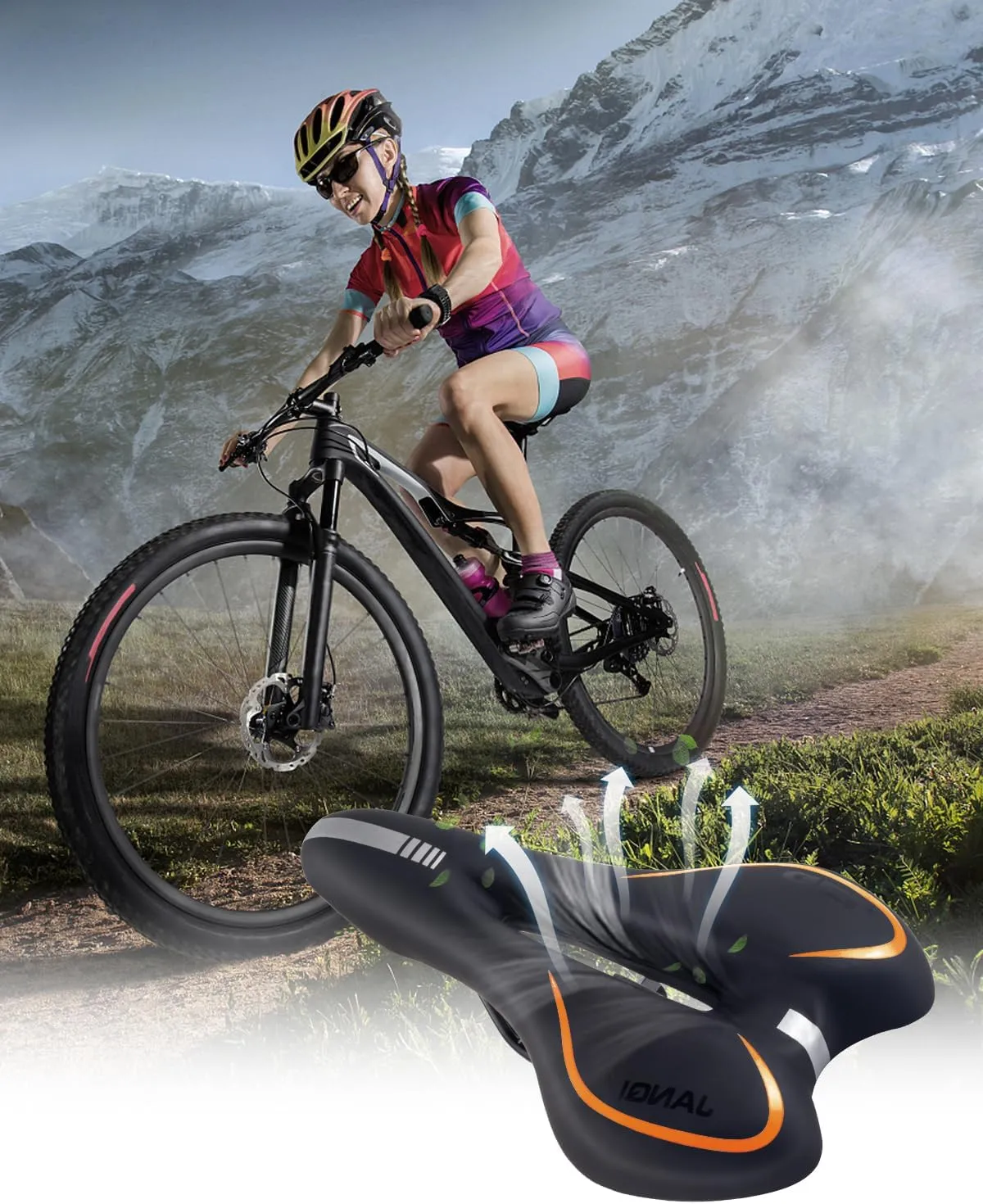 MSDADA Gel Bike Seat Bicycle Saddle for Men & Women, Waterproof Bicycle Seat Comfortable Soft Cushion