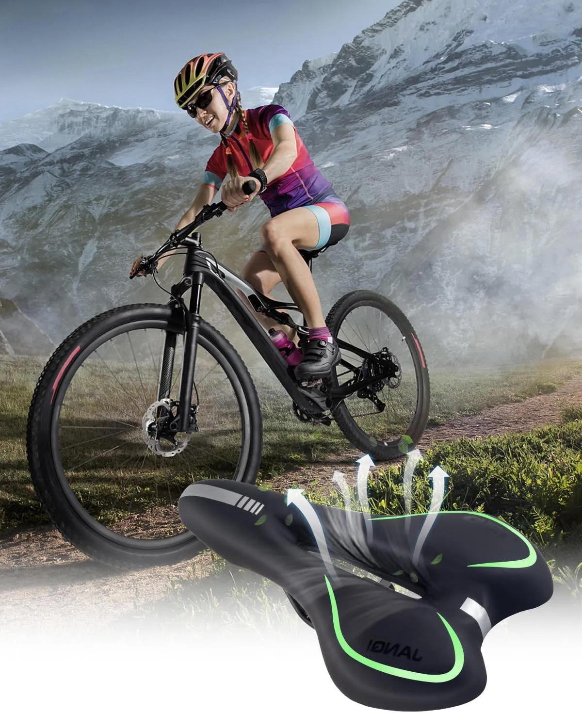 MSDADA Gel Bike Seat Bicycle Saddle for Men & Women, Waterproof Bicycle Seat Comfortable Soft Cushion