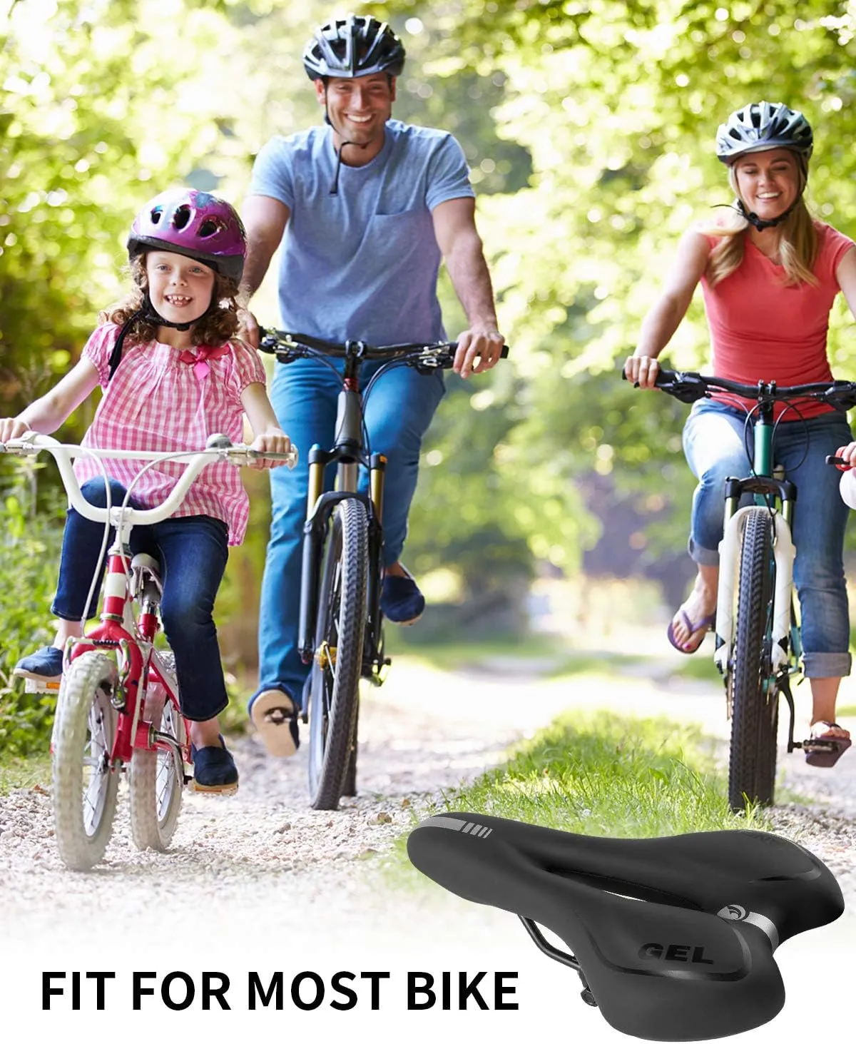 MSDADA Gel Bike Seat Bicycle Saddle for Men & Women, Waterproof Bicycle Seat Comfortable Soft Cushion
