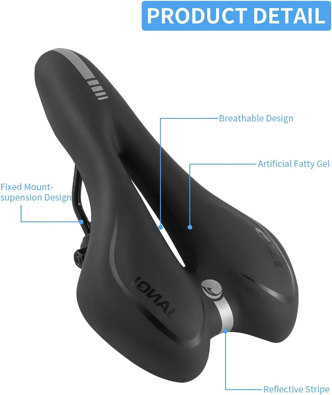 MSDADA Gel Bike Seat Bicycle Saddle for Men & Women, Waterproof Bicycle Seat Comfortable Soft Cushion