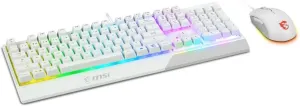 MSI Vigor GK30 Combo White, 6-Zone RGB GK30 Gaming Keyboard & GM11 Gaming Mouse, Water Repellent & Splash-Proof, 5000 DPI