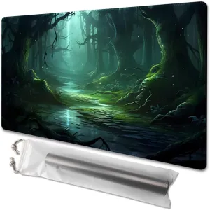 MTG Playmat Size 24x14in Free Storage Bags Non-Slip Backing Printing, Ideal for Card Game Enthusiasts TCG Playmat (No with Zone,Mystery)