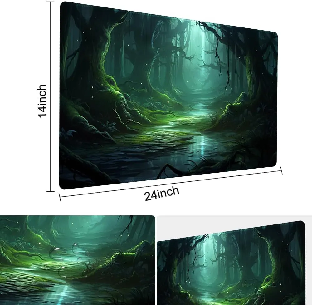 MTG Playmat Size 24x14in Free Storage Bags Non-Slip Backing Printing, Ideal for Card Game Enthusiasts TCG Playmat (No with Zone,Mystery)