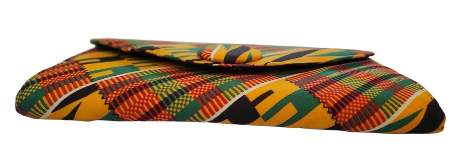 Multicolor African Clutch Purse - Handmade Kente Design - Tribal Inspired Bag Limited Edition.