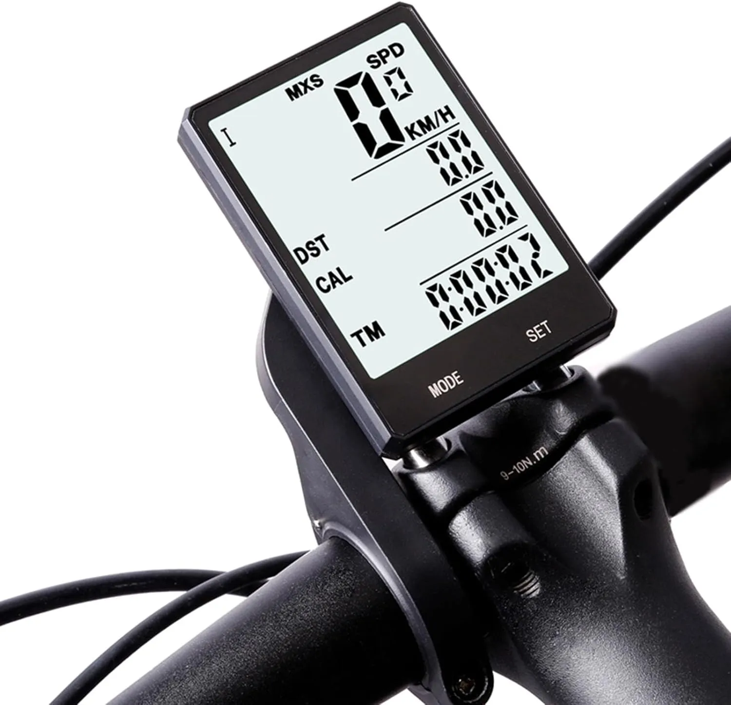 Multifunctional Wireless Cycling Odometer with Smart Backlight, 2.8 Inches Bike Speedometer with Waterproof HD Digital LCD Big Display Touch Sensor Switch for Outdoor Road Cycling Fitness