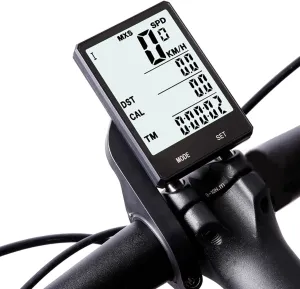 Multifunctional Wireless Cycling Odometer with Smart Backlight, 2.8 Inches Bike Speedometer with Waterproof HD Digital LCD Big Display Touch Sensor Switch for Outdoor Road Cycling Fitness