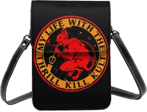 My Life With The Thrill Kill Kult Small Cell Phone Purse Womens Fashion Leather Crossbody Bags Adjustable Strap Shoulder Bag Wallet Sling Bag