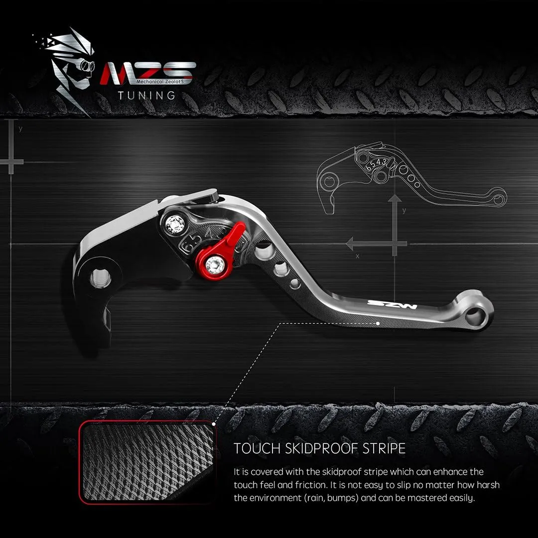 MZS Black Motorcycle Brake Clutch Levers Short CNC Compatible with GSF650 / GSX650F / Vstrom 1000 1050 / SV1000 SV1000S / TL1000R / GSF1200 / GSF1250 / GSX1250 / Hayabusa / GSX1400