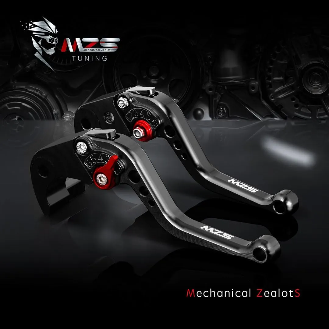 MZS Black Motorcycle Brake Clutch Levers Short CNC Compatible with GSF650 / GSX650F / Vstrom 1000 1050 / SV1000 SV1000S / TL1000R / GSF1200 / GSF1250 / GSX1250 / Hayabusa / GSX1400