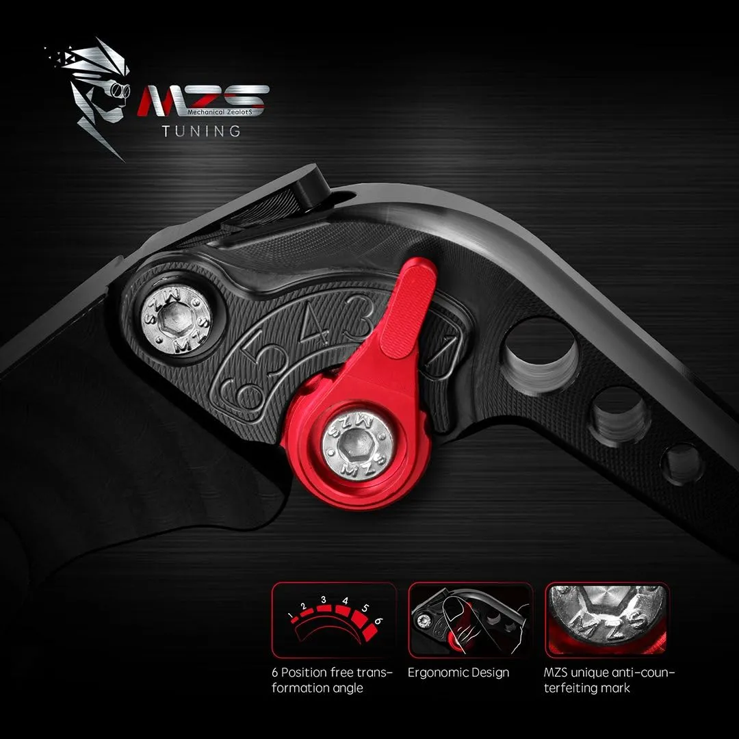 MZS Black Motorcycle Brake Clutch Levers Short CNC Compatible with GSF650 / GSX650F / Vstrom 1000 1050 / SV1000 SV1000S / TL1000R / GSF1200 / GSF1250 / GSX1250 / Hayabusa / GSX1400