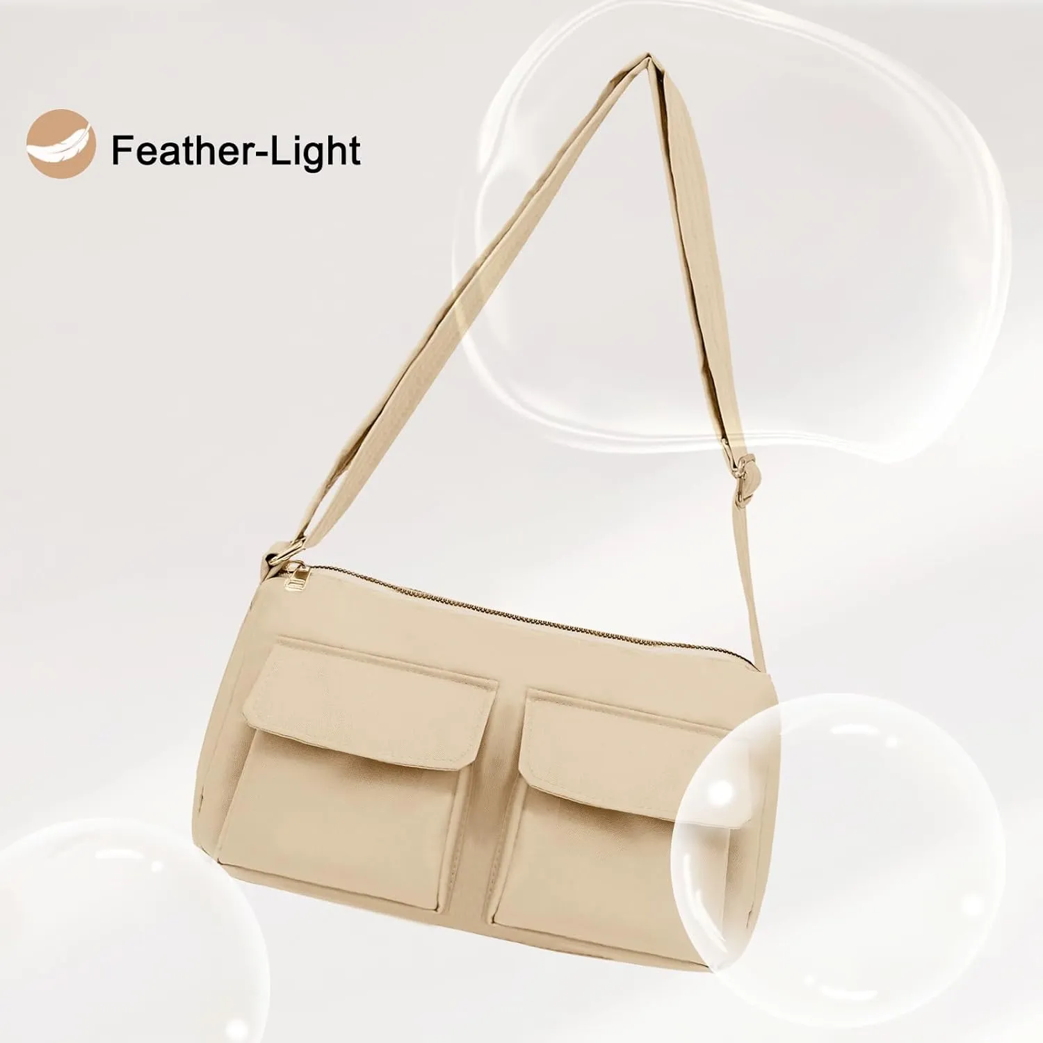 NAARIIAN Shoulder Bag for Women Nylon Waterproof Handbag Small Purse Cute Bag Mini Hobo Tote Clutch with Adjustable Strap