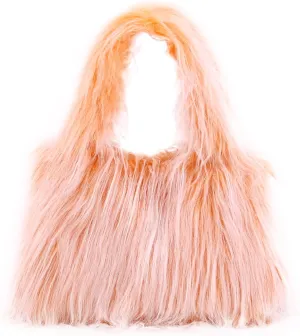 Naimo Women's Faux Fur Shoulder Bag Cute Feather Fluffy Tote Bag Furry Fuzzy Purse Soft Winter Y2K Handbag