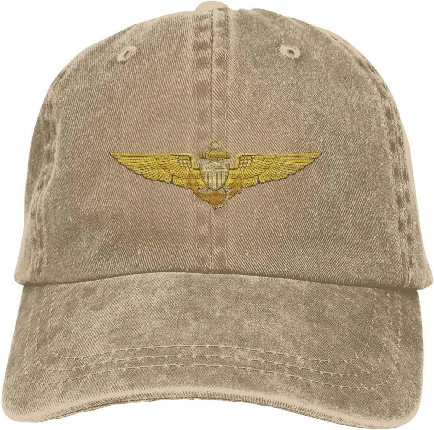 Naval Aviator Pilot Wings Vintage Wash Denim Baseball Cap