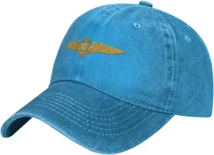 Naval Aviator Pilot Wings Vintage Wash Denim Baseball Cap
