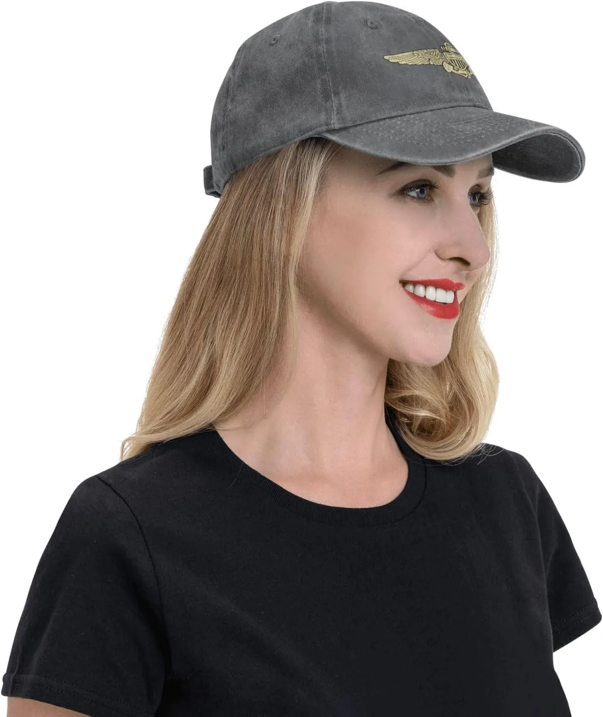 Naval Aviator Pilot Wings Vintage Wash Denim Baseball Cap