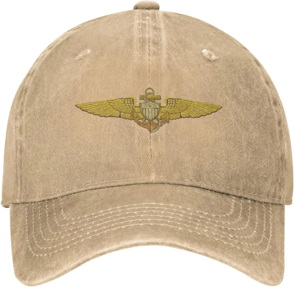 Naval Aviator Pilot Wings Vintage Wash Denim Baseball Cap