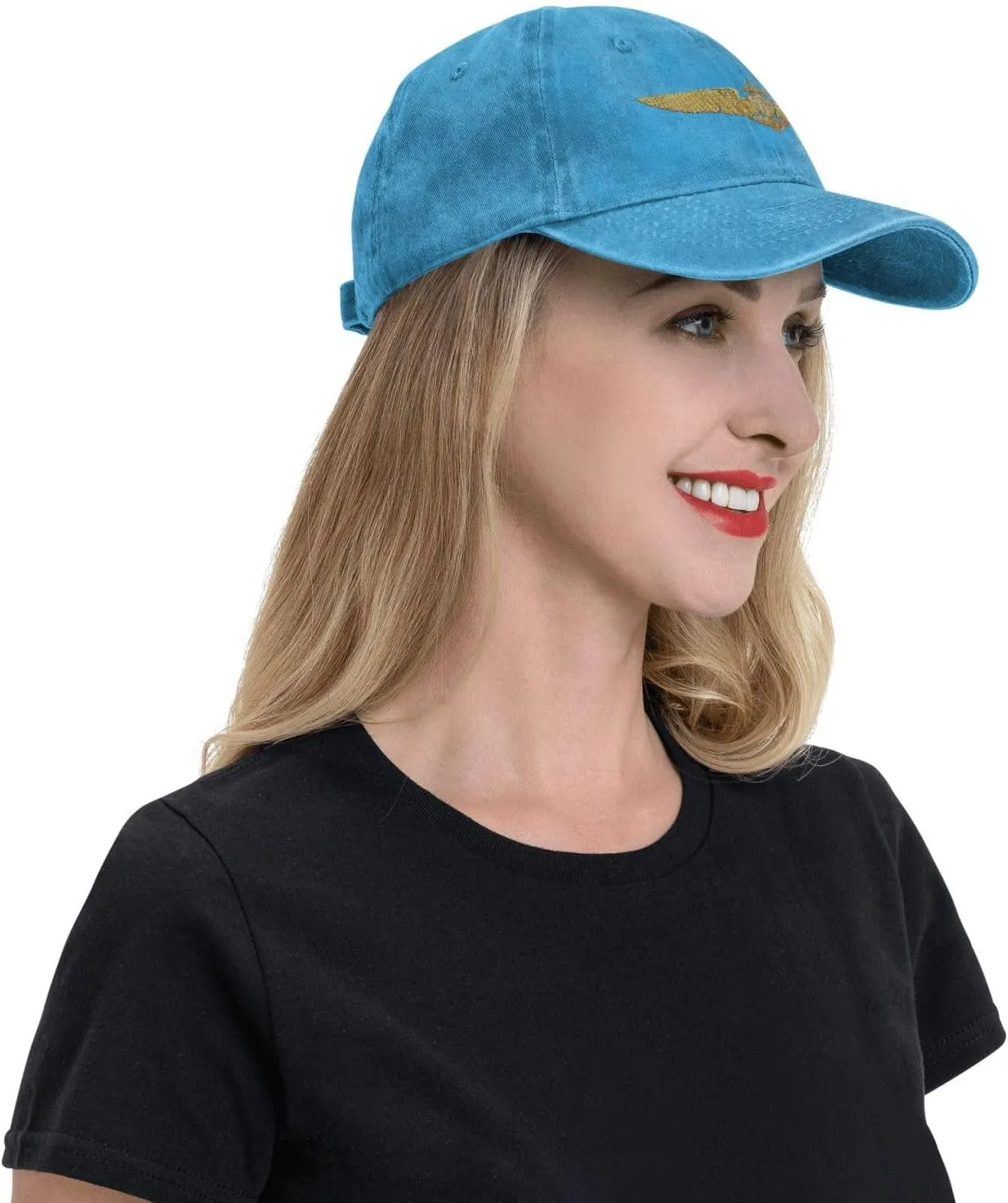 Naval Aviator Pilot Wings Vintage Wash Denim Baseball Cap