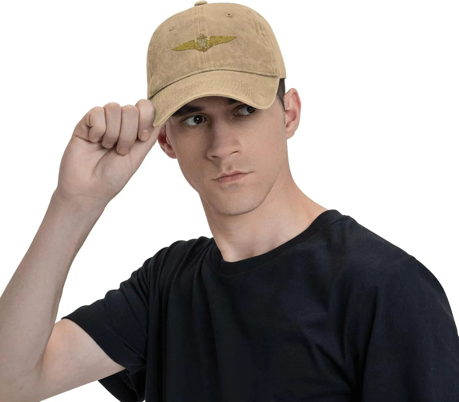 Naval Aviator Pilot Wings Vintage Wash Denim Baseball Cap