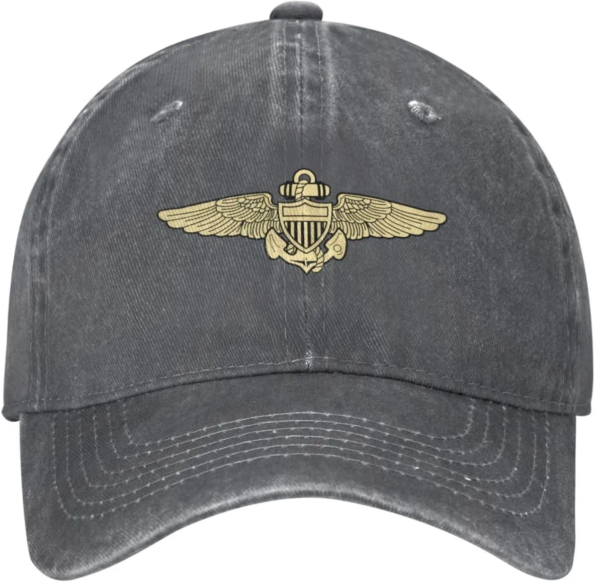 Naval Aviator Pilot Wings Vintage Wash Denim Baseball Cap
