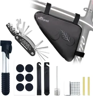 NDakter Bike Bicycle Frame Storage Bag, 2L Waterproof Bicycles Triangle Pouch, Cycling Pack for Phone, Wallet, Keys, Tools, Accessories, Bikes Front Tube Bag for Mountain Road Bike, MTB