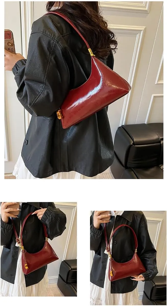 NEBIL Shoulder Bag for Women Small Vintage Shoulder Purse Handbags Retro Purse Cute Clutch Hobo Underarm Bag with 2 Straps