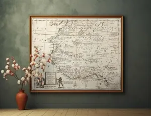 Negroland Map -Wall Poster Repro Adjacent Countries Guinea Ghana - Educational Historic Document for all Future Generations - 1747 West African American History - Slave Trade Coast Unframed (16"x20")