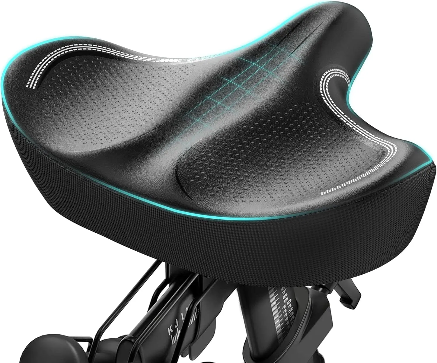 New Noseless Oversized Bike Seat, Extra Wide Comfort Pure Memory Foam Bicycle Seat Cushion, Compatible Saddle Replacement with Electric Bike, Exercise, Cruiser, Road Bike for Men & Women