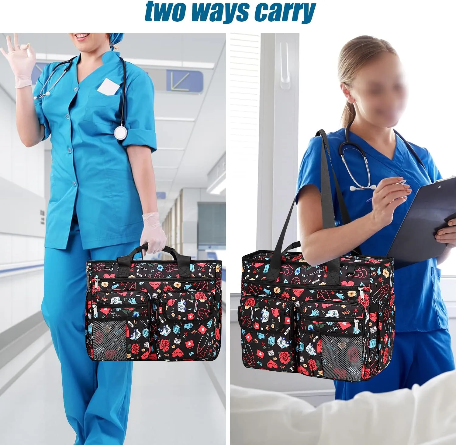 New Nurse Gifts for Women Her Nursing Graduation Appreciation Birthday Christmas Gift Large Tote Bag Work CNA Essentials Medical Assistant Equipment Clinical Bag Home Health Bolsos De Enfermeria