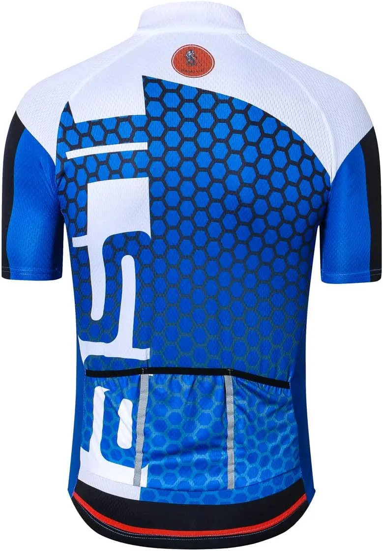 New Pro Full Zipper Men's Cycling Jersey Short Sleeve Riding Shirt USA