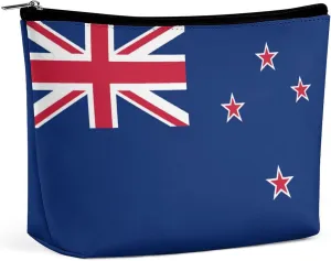 New Zealand Flag Portable Cosmetic Bag Travel Makeup Organizer Zipper Pouch for Purse