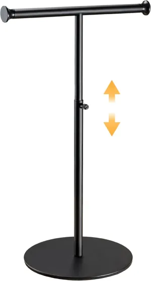 niffgaff T Bar Purse Display Stand Handbag Rack, Adjustable Height Black Tabletop Hook Hanging Jewelry Stands for Necklaces Organizer, Stainless Steel Handbag Holder Home Store Boutique