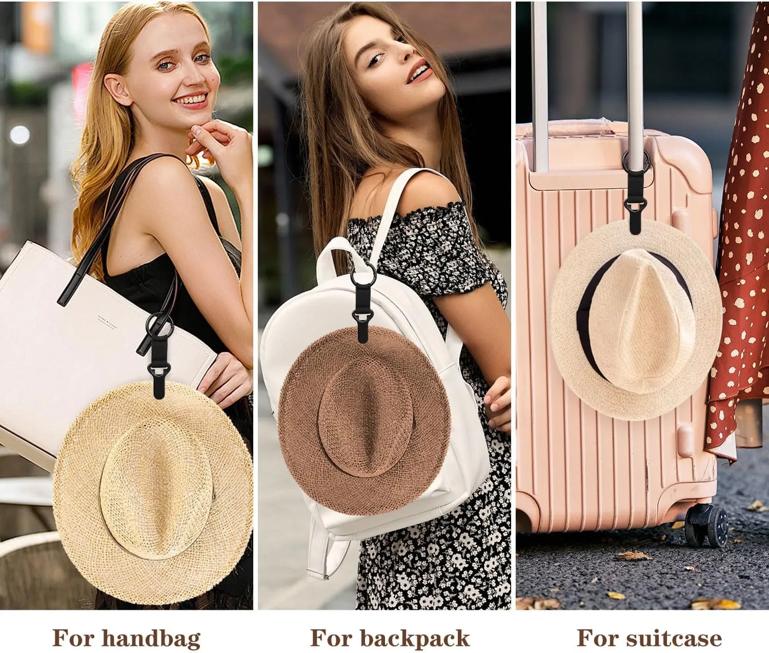 Niveaya Hat Clip for Travel on Bag - 2 Pack, Vacation Beach Cruise Essentials Accessory for Travel Handbag Backpack Luggage