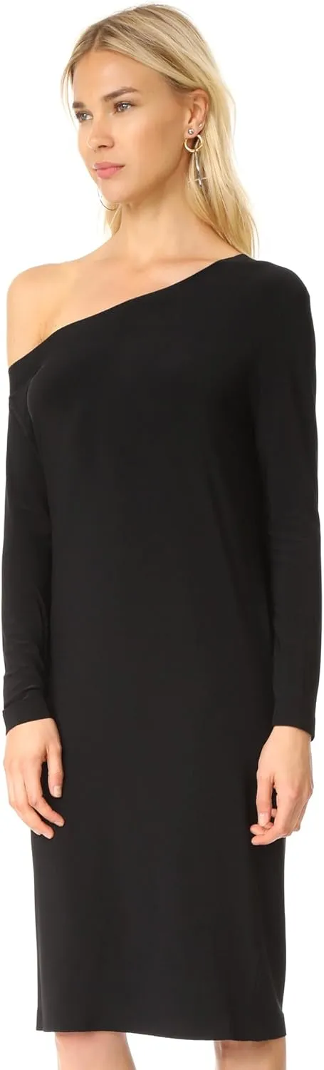 Norma Kamali Women's One Size Long Sleeve Drop Shoulder Dress