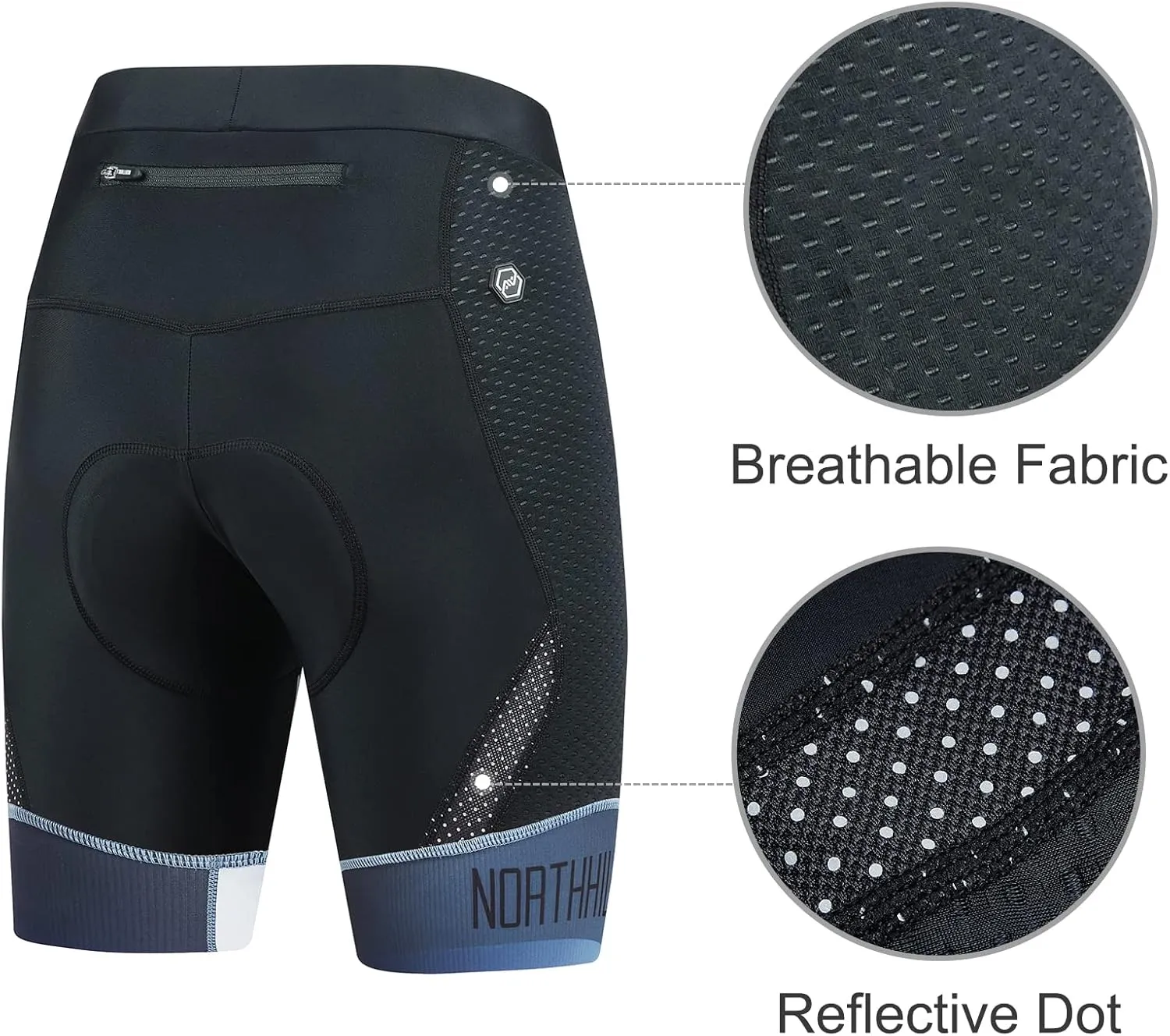 NORTHHILL Women's Padded Bike Shorts Biking Cycling Shorts High Waisted Bicycle with Riding 4D Liner Gel Padding Spin UPF50 